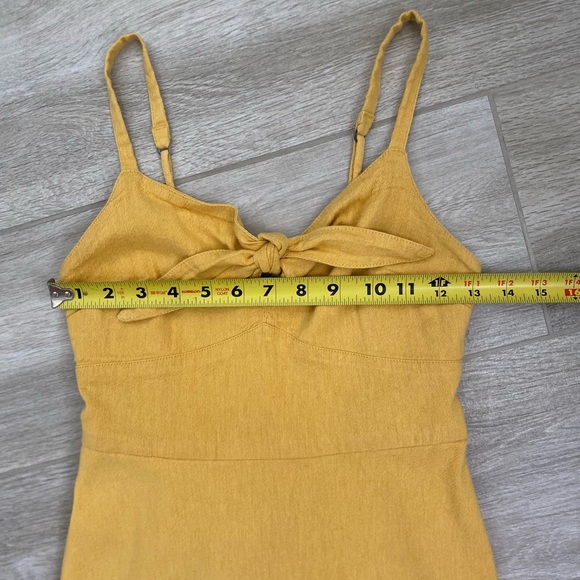 Hollister Saffron Yellow Tie Front Spaghetti Strap Lined Dress - Picture 10 of 13
